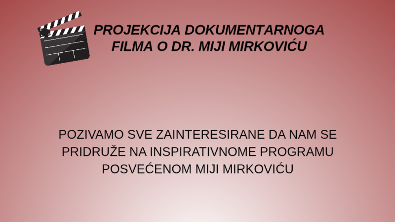 Projekcija dokumentarnoga filma o dr....